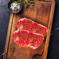 Akaushi Wagyu New York Strip Steaks (2 @ ~16 oz ea.) - 30-Day Wet Aged