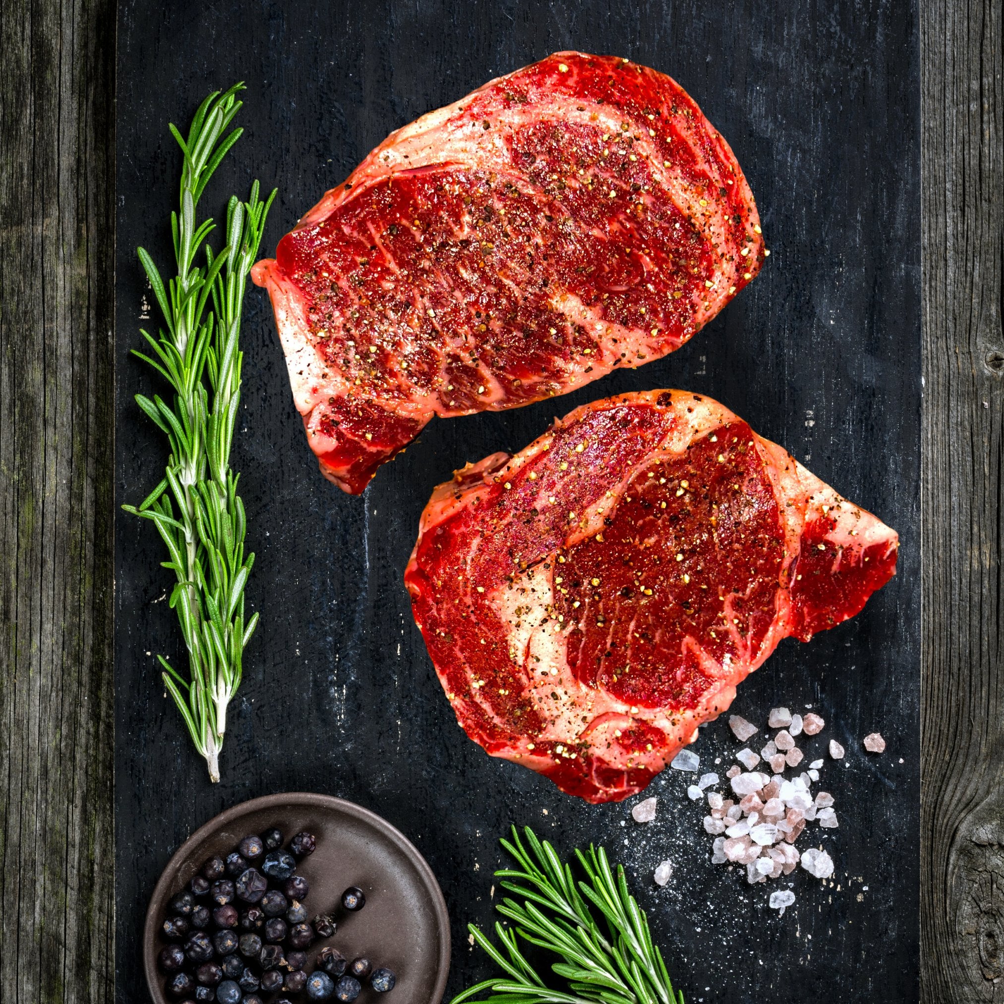 Akaushi Wagyu Ribeye Steaks (2 @ ~16 oz ea.) - 30-Day Wet Aged